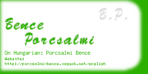 bence porcsalmi business card